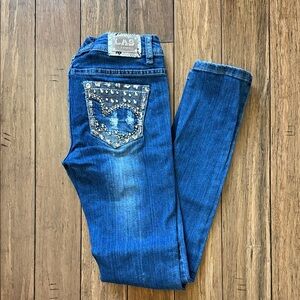 L.A. Star Women's Sparkling Blue Skinny Jeans